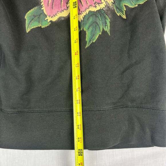 Lucky Brand Zip Up Hoodie Women’s Medium Dark Grey Vintage Y2K Boho Flower Print - Picture 9 of 9